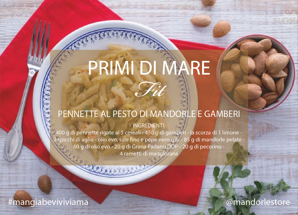 mandorlestore's tweet photo. Maratona 100 ricette Parte 51. Il n.1 dei blog @GialloZafferano con una ricetta leggera, veloce e fantastica: pennette ai 5 cereali con gamberi e mandorle! E quel tocco di limone e maggiorana? 😋Procedimento e modalità di partecipazione al contest su https://t.co/d3jGmhvf9p https://t.co/jM2k9RcP7G