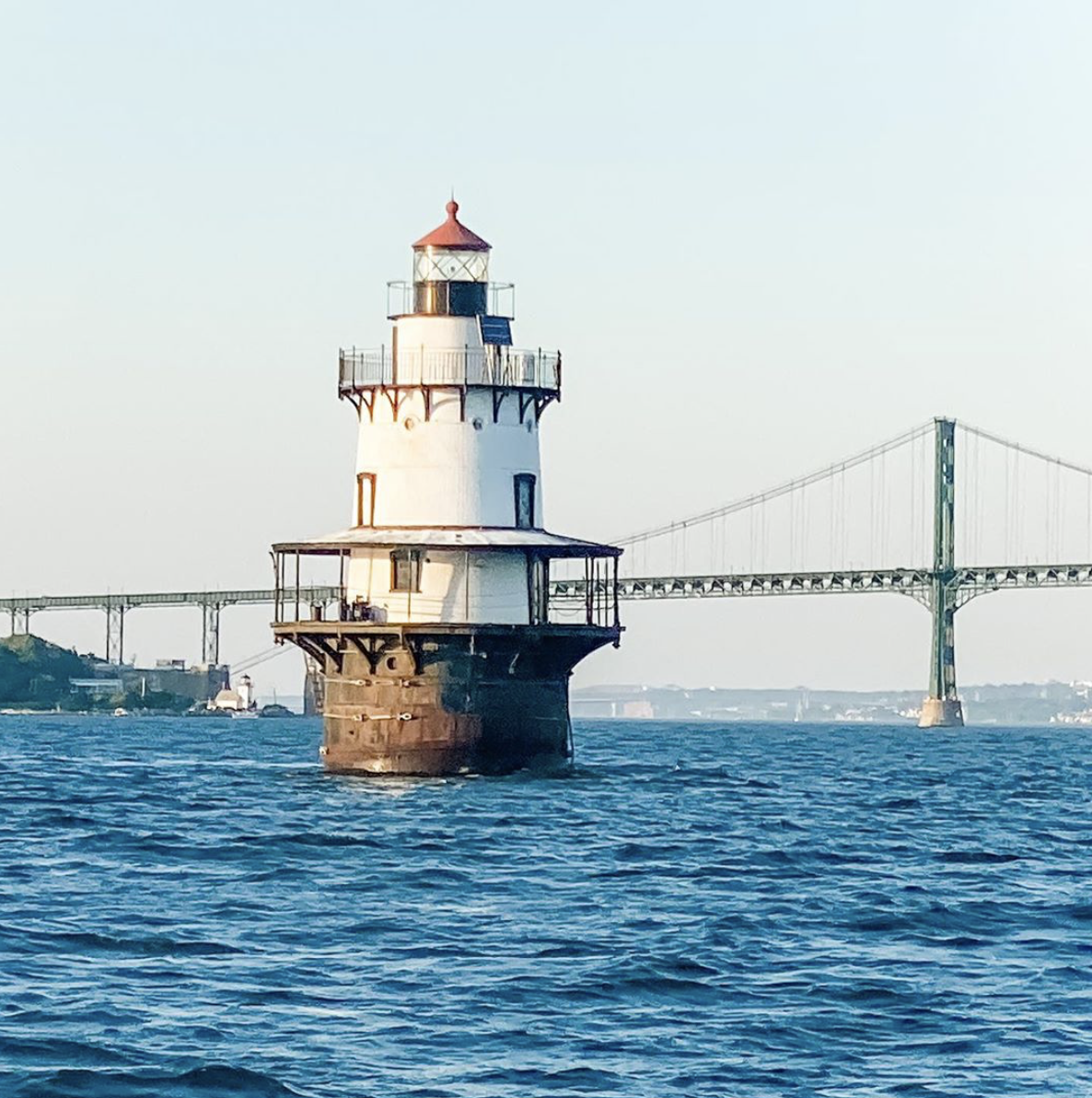 SaveTheBayRI's tweet photo. Can you name this lighthouse? It's one of many on Narrgansett Bay! Awesome shot from Instagram user @we3travel #narragansettbay #savethebayri #mounthopebridge https://t.co/oz9QHzEZMw