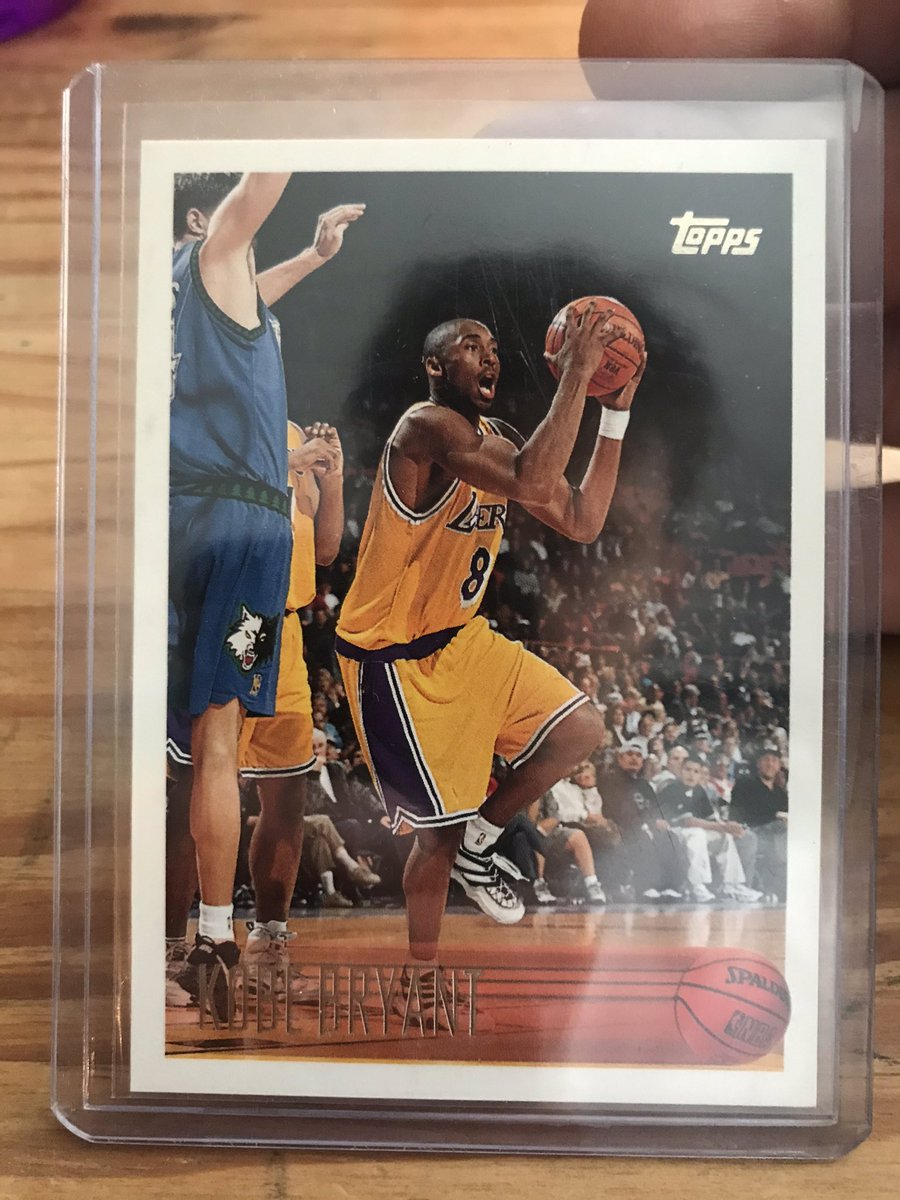 J_VOGEL23's tweet photo. Doesn’t look to bad minus the toploader. Figured it was gonna be more beat up since I had it growing up. Maybe it’s time to submit cards to grade #kobeeee https://t.co/V0g1LCbBk5