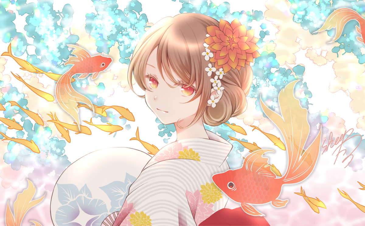 「#ゆかたの日 #百合 」|sheepD🐑5/5ティア「き52a」のイラスト