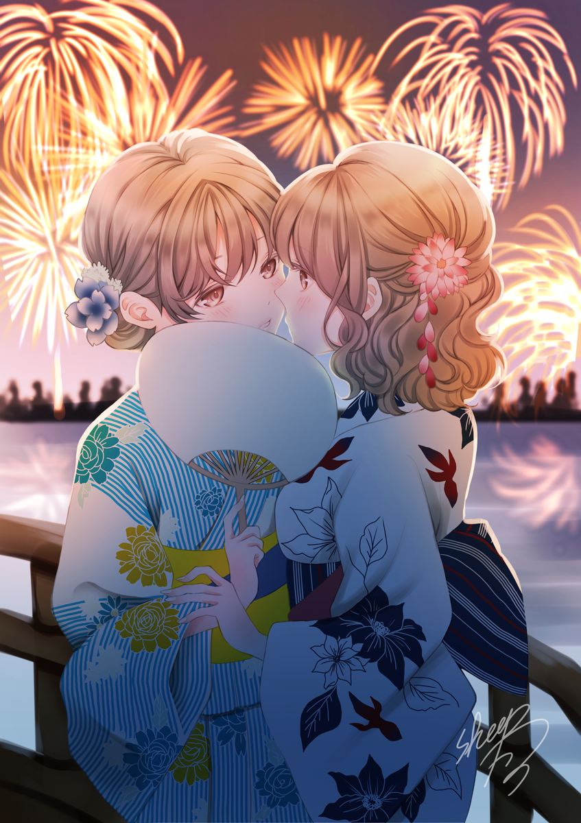 「#ゆかたの日 #百合 」|sheepD🐑5/5ティア「き52a」のイラスト