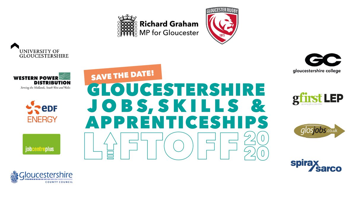 Save the date! Gloucestershire College is delighted to sponsor Gloucestershire's Jobs Skills and Apprenticeships Lift Off Event on Friday 11 September 2020, organised by <a href="/RichardGrahamUK/">Richard Graham</a>. Find out more here: bit.ly/3gvCqqX #glosbiz