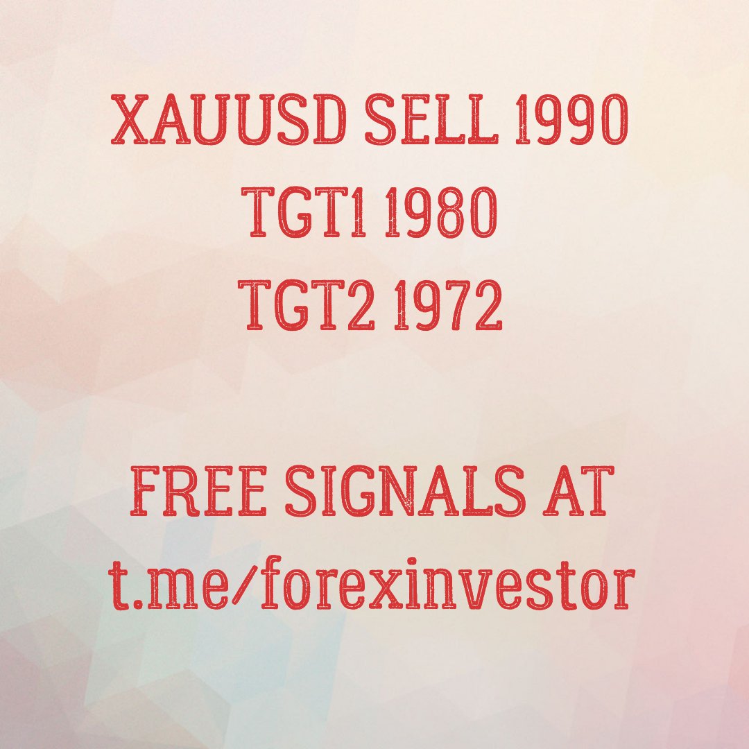 ForexInvestor20's tweet photo. #XAUUSD sell 1990
TGT1 1980
TGT2 1972

Free signals at https://t.co/9U24tmHA2U

#goldsmuggling #GOLD #goldprice #goldprices #goldmining #FXPO #fx #FXonHulu #FX初心者 #fxtrading #FXTecpro1 #FX自動売買 #FXツール #FXism #FXPLUS #fxch #FXトレーダー #forex #forextrader #forexsignal https://t.co/RSbAane0K4