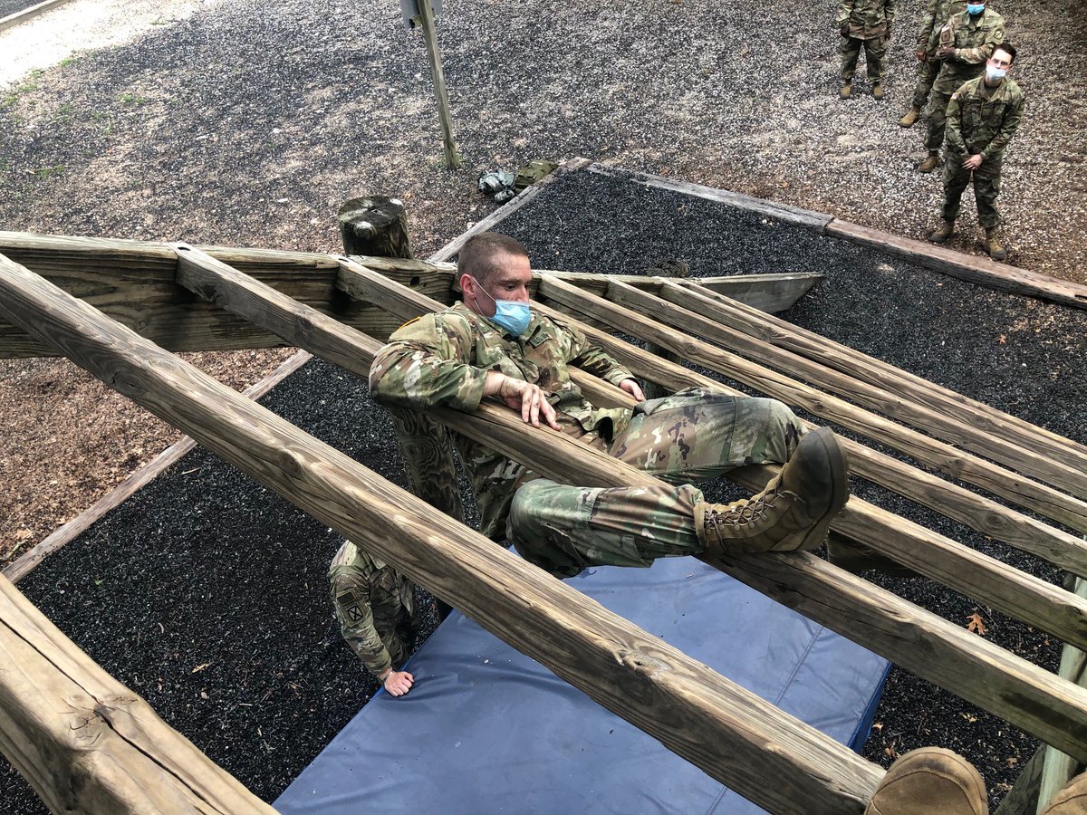 SandTArmyROTC's tweet photo. Cadet Jackson takes on the Confidence Course's most dreaded obstacle: The Weaver!
TF-Leonard Wood Basic Camp
#confidencecourse #obstaclecourse #basiccamp #missourisandt #3rdbdearmyrotc #goarmy #inourboots #educationfirst
@missourisandt
@3rdrotcbrigade
@armyrotc
@goarmy https://t.co/ME7YycZDup