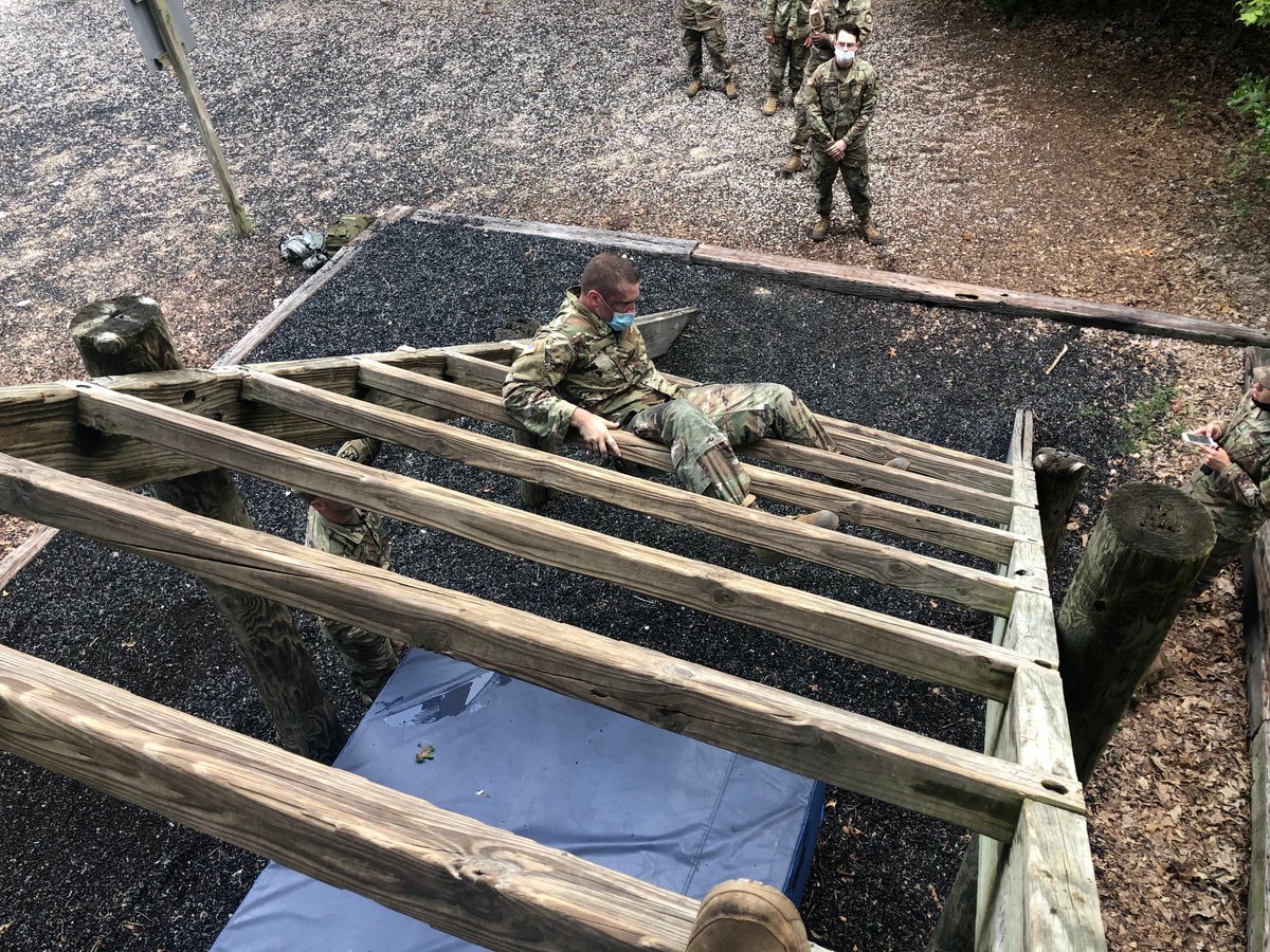 SandTArmyROTC's tweet photo. Cadet Jackson takes on the Confidence Course's most dreaded obstacle: The Weaver!
TF-Leonard Wood Basic Camp
#confidencecourse #obstaclecourse #basiccamp #missourisandt #3rdbdearmyrotc #goarmy #inourboots #educationfirst
@missourisandt
@3rdrotcbrigade
@armyrotc
@goarmy https://t.co/ME7YycZDup