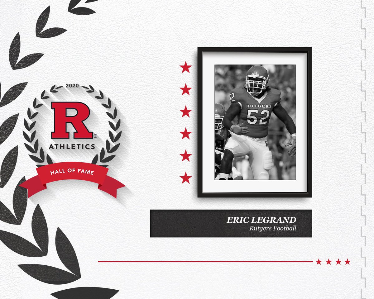 RFootball's tweet image. Congratulations @EricLeGrand52 on being inducted into the Rutgers Athletics Hall of Fame! #bELieve52