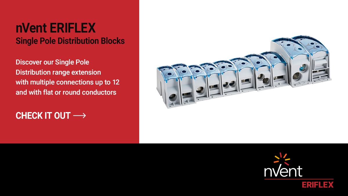 nVentERIFLEX's tweet photo. Download our catalog for nVent ERIFLEX Single Pole Distribution Blocks range. Low-smoke, halogen-free and flame retardant for the toughest applications. https://t.co/afwDu13d1Y https://t.co/Hdg3YXh9yh