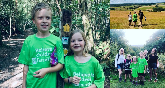 barnardos's tweet image. 10-year-old Rufus and his little sister, Clara, roped in their family to take part in a sponsored 27-mile walk - and they’ve raised more than £1,200 so far! Such an amazing effort - thank you! 💚🏅