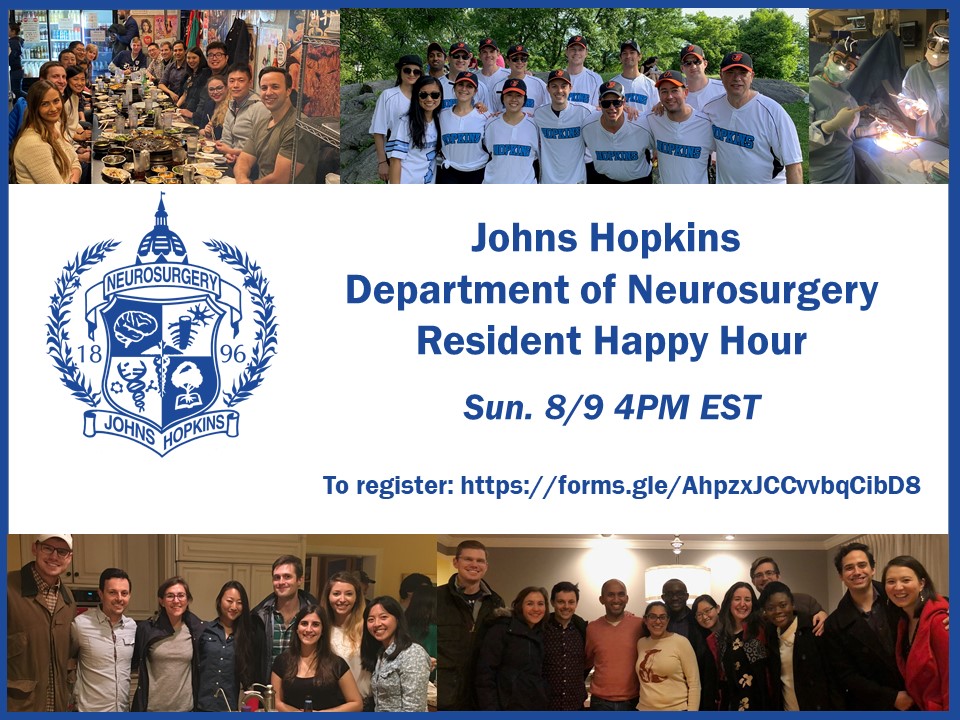 Round 6 this Sunday with our residents! #hopkinshappyhour #residentroundtable #meded @dr_cjackson @DanielLubelski @LaPetitePedicle @WuyangYang1 @RyanPLeeMD @tdazad @Wataneuro_MD @AKarimAhmed4 @jkhalifeh_md