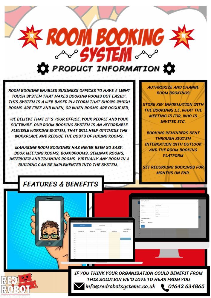 RedRobotSystems's tweet image. Did you know that Red Robot do a wide variety of SaaS readily available for purchase. Authorize and create room bookings, store key information and details of bookings. 
Contact us at 01642 634865  or info@redrobotsystems.co.uk
#SaaS #roombookingsystem #softwaresolutions