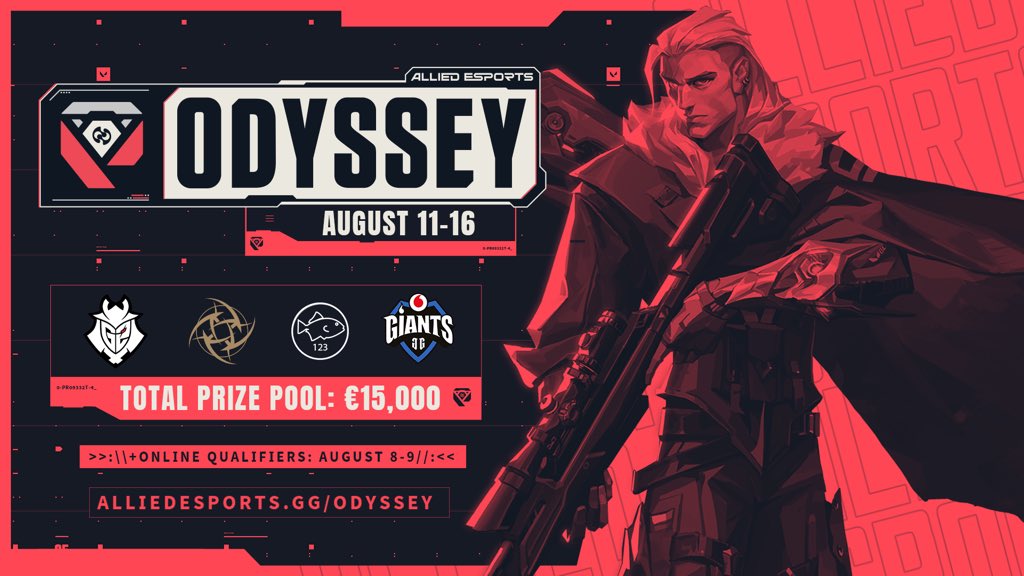The @PlayVALORANT Ignition Series is coming! 4️⃣ invited teams // 2️⃣ Open Qualifiers #AlliedEsportsOdyssey 💻 Qualifiers go down August 8/9 on @Challengermode 🎮 August 11-16 👉 alliedesports.gg/odyssey 🖥 twitch.tv/alliedeaports