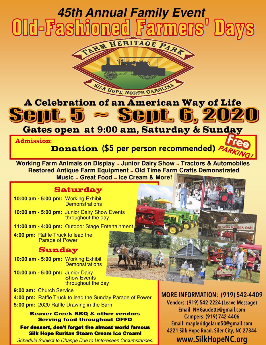 SHRuritans's tweet photo. Flyer for the 45th annual Old Fashioned Farmers’ Days! https://t.co/jSejktn0Rf