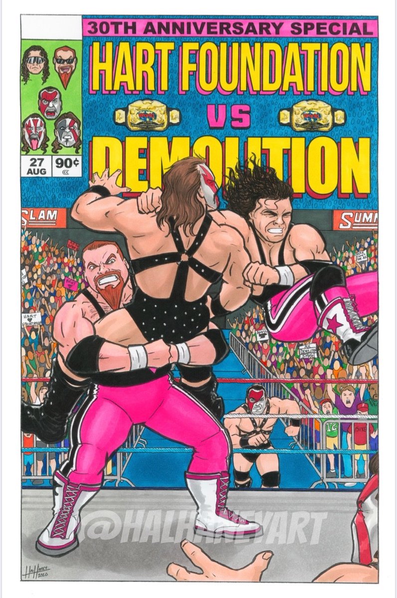 Hart Foundation vs Demolition comic cover - Finished piece! Here