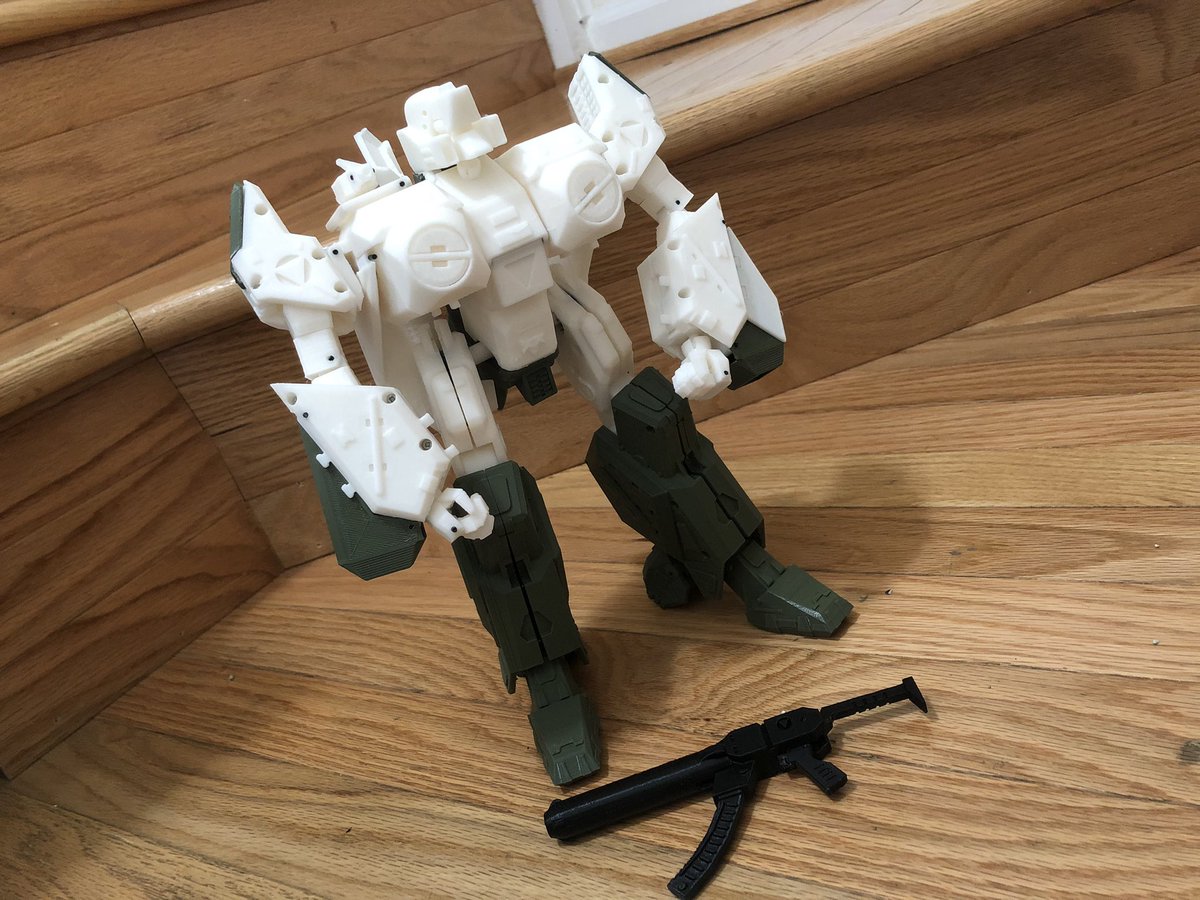 r_a51's tweet photo. 3D Printed work in progress Alpha Fighter/Legioss. Still pretty rough and needs work. But damn this thing is tall. I put a Seige Jetfire as reference. @RobotechNews #robotech #MOSPEADA #veritech #alphafighter #legioss #3Dprinting #Transformers #jetfire https://t.co/xY6ZChARRd