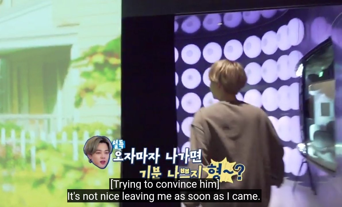 thelonelestduck's tweet photo. It hurts me so much when Jimin just arrived and set with Yoongi to think together then he left him ignorantly, he was so lonely noo save himm please 😭 
@BTS_twt #RunbtsEp110 #BTS https://t.co/9s5ucYyGJu