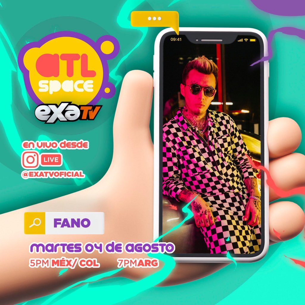 CaleidoscopioMy's tweet photo. Acuérdense hoyyy hay #AtlSpace a las 5:00pm por el Instagram de @exatv @atlgarza hoy el invitado es @fano_mx https://t.co/BTKttuhYsk