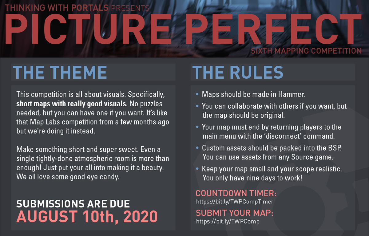 TWPMapping's tweet photo. "PICTURE PERFECT" -- This time we're taking a more visuals-first approach.  See below for details; submissions are due August 10, 2020 @ 23:59PM EST.

Countdown timer: https://t.co/kiCKl5FF9j

Submit your map here: https://t.co/B4Mu3JIc3r https://t.co/KXbYRSyxx1