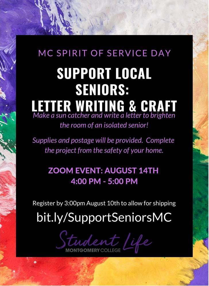 Studentlifetpss's tweet photo. MC Spirit of Service Day! Support Local Seniors: by writing a letter & through craft projects! Supplies & Postage will be provided!
Complete a fun craft from the saftey of your own home.
REGISTER THIS WEEK - https://t.co/mwcpXzEkyk
#volunteer #serviceopportunity #serviceday https://t.co/MXH0a4kkEz