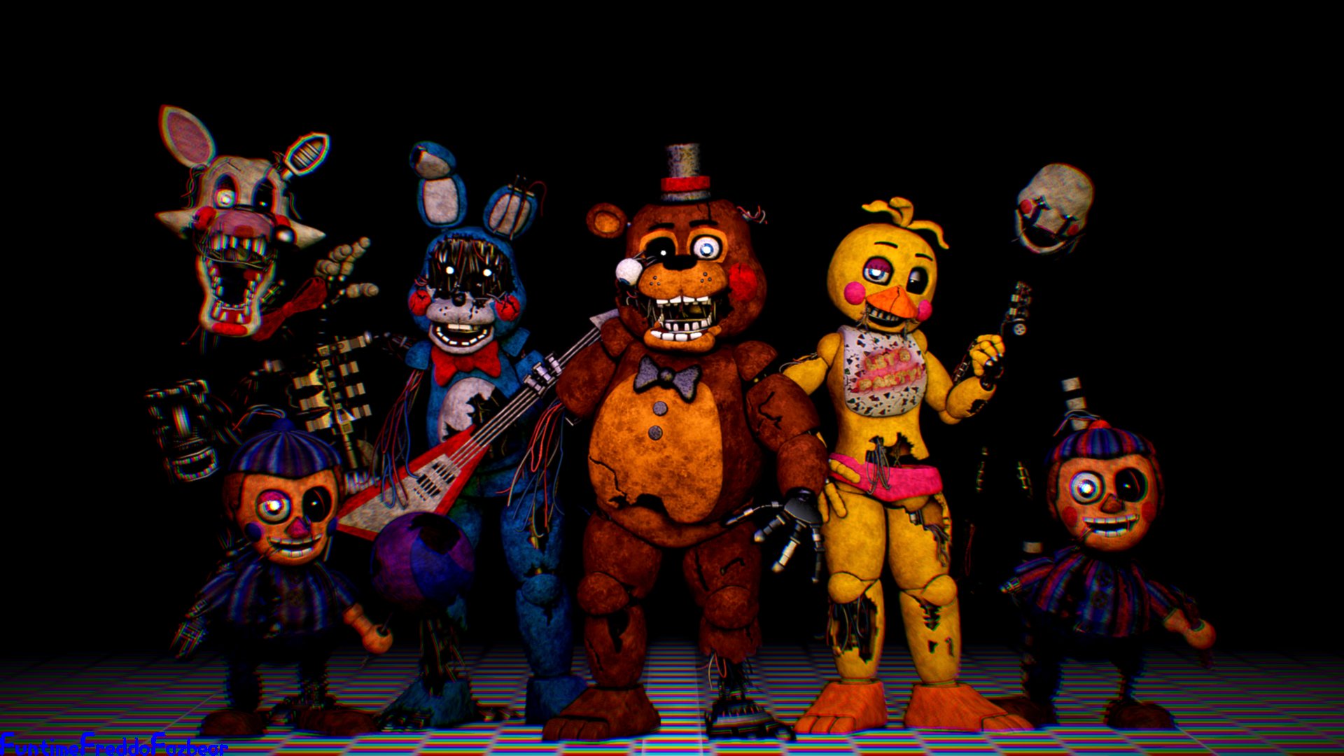 Bryan martinez on X: RT @FFazbear0: Withered Toy Animatronics #fnaf #fnaf2  #toyfreddy #toychica #toybonnie #mangle #bb #jj #marionette   / X