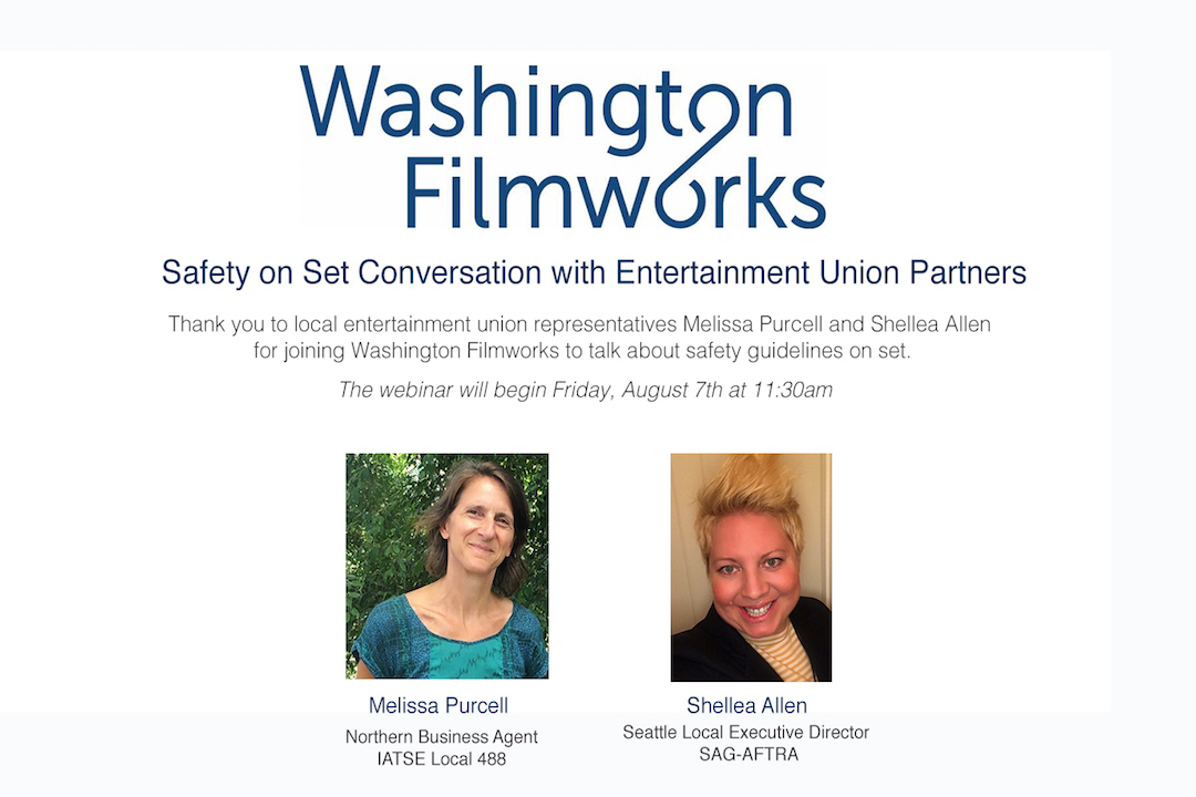 wafilmworks's tweet image. Want to learn more about the set safety guidelines from entertainment unions?  Join @wafilmworks on Friday, August 7 at 11:30 am for our Union Updates webinar where we'll be chatting with local entertainment union reps to answer your questions! RSVP HERE: bit.ly/2BXUtam