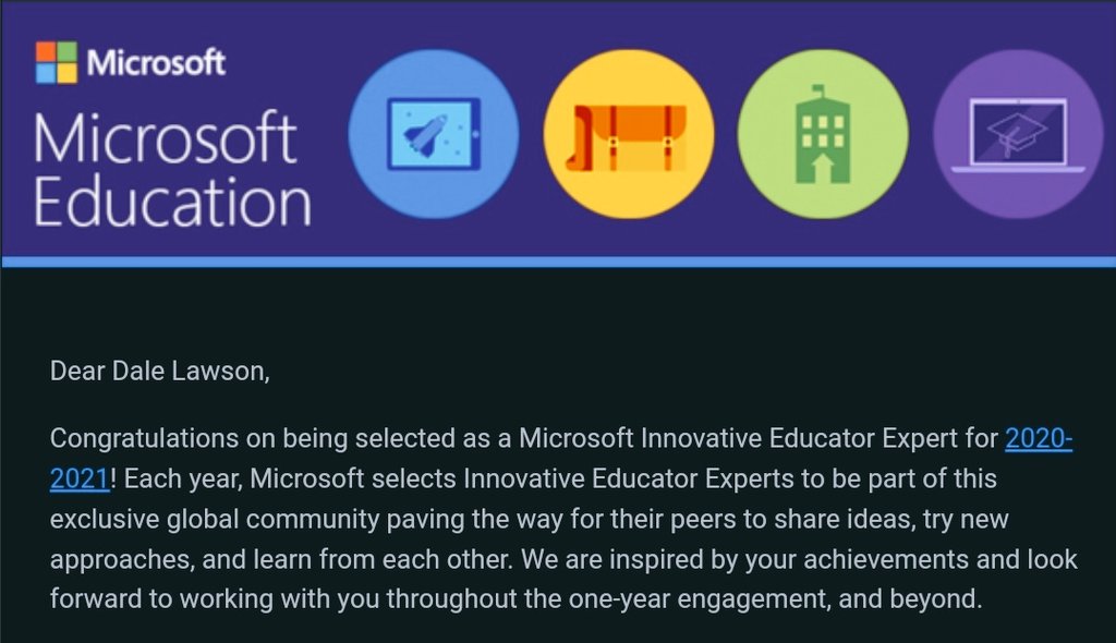 Dale Lawson (@mrdalelawson) on Twitter photo Very excited to be a #MIEExpert for the second year in a row! This year is going to be a huge #Minecraft focus for me. #MinecraftEdu #MicrosoftEdu <a href="/PlayCraftLearn/">Minecraft Education</a> <a href="/MSEducationUK/">Microsoft Education UK</a> Very excited to be a #MIEExpert for the second year in a row! This year is going to be a huge #Minecraft focus for me. #MinecraftEdu #MicrosoftEdu <a href="/PlayCraftLearn/">Minecraft Education</a> <a href="/MSEducationUK/">Microsoft Education UK</a>