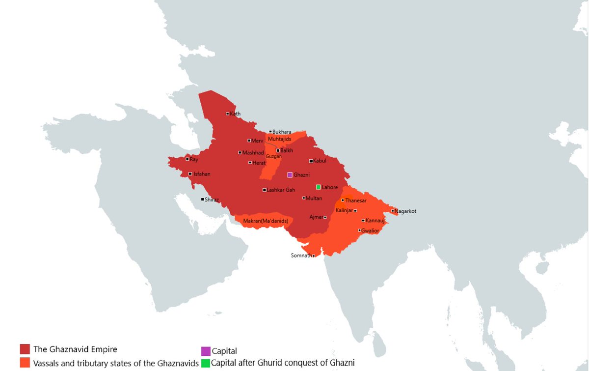 A more detailed map of the Ghaznavid empire.