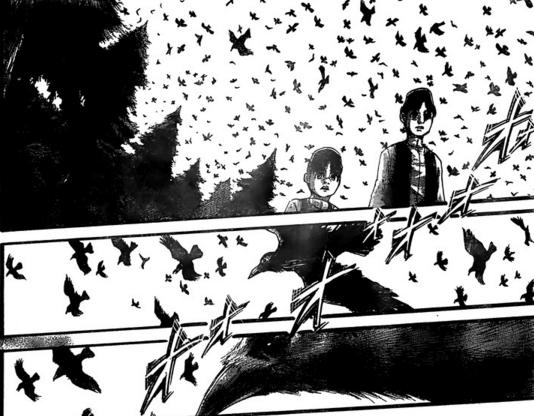Once again we see birds in chapter 131. Plus, we have a close-up of the eye of one of them. Is that you, Eren ?