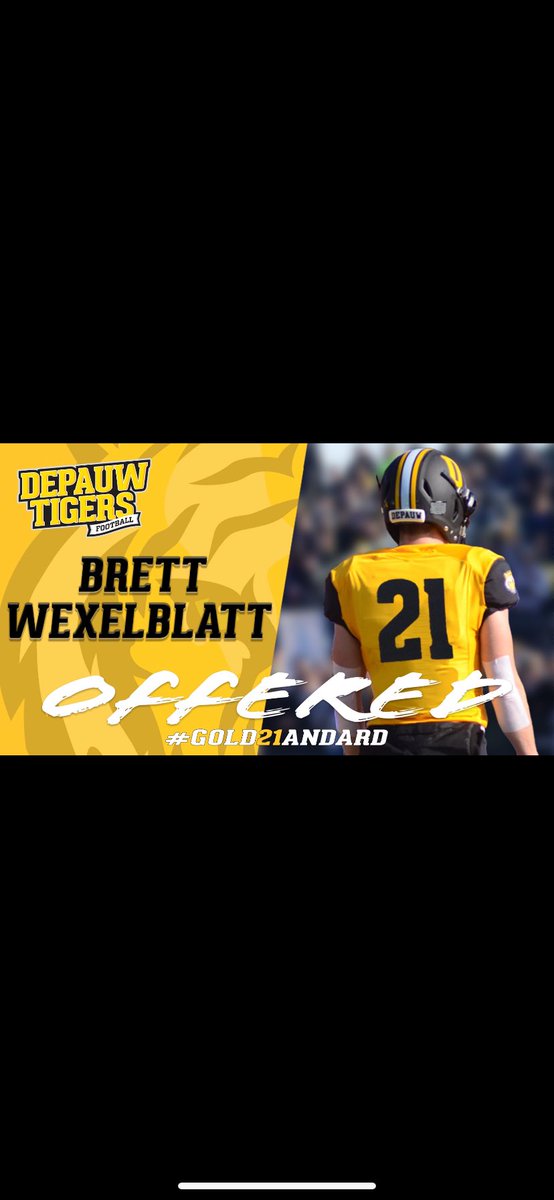 Thankful to receive an offer from Depauw University! <a href="/CoachMorris_/">Adam Morris</a> <a href="/DePauwTigersFB/">DePauw Football</a> <a href="/CoachCastner/">Brian Castner</a>
