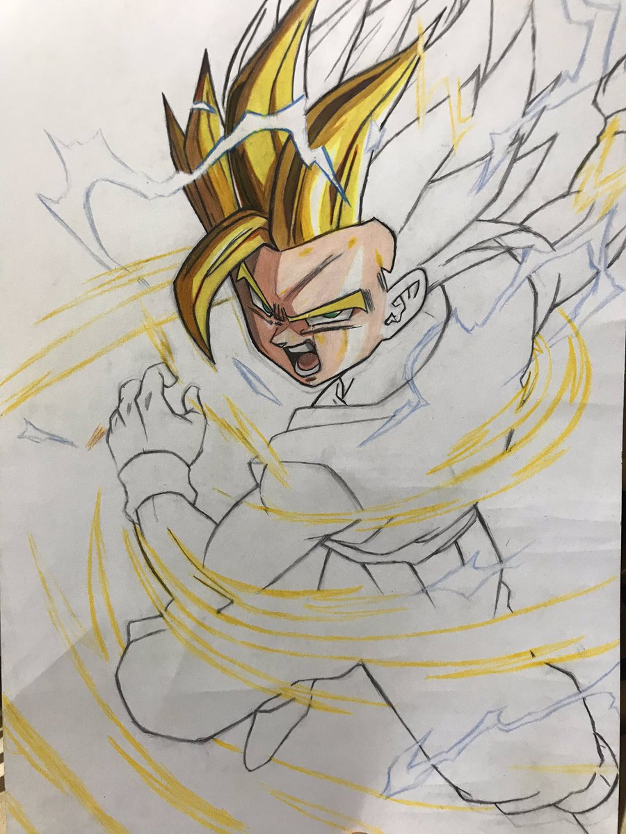 ドラゴンボール 色塗りは変えました 今日はここまで 模写 ドラゴンボール あしゅあーと のイラスト