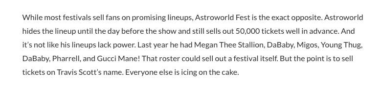 I started calling him hip-hop's growth hacker.He mastered the merch drops and album bundles, exploits Billboards ridiculous rules, and hides his festival lineups to drive more demand for his personal brand.Here's what I wrote in February: