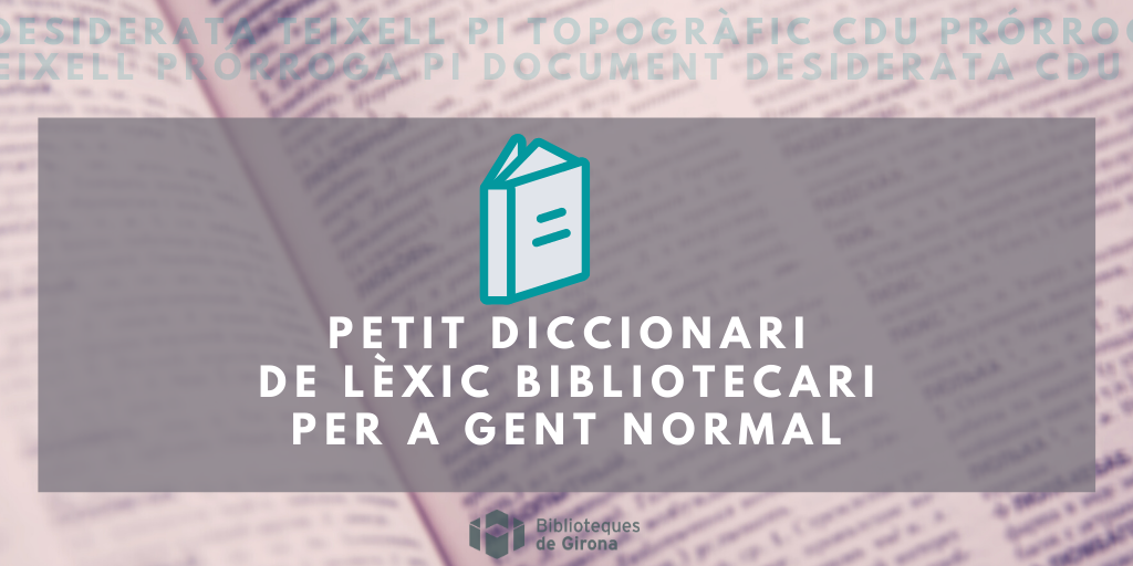 biblioteques_gi's tweet image. 🧵Obrim un fil que esperem que us sigui útil. Massa vegades, quan parlem amb vosaltres, se&apos;ns escapa argot bibliotecari. Paraules que nosaltres tenim molt per mà i que donem per descomptat que fan part del dia a dia de tothom, i no.
Anirem estirant (el fil) durant tot l&apos;agost!