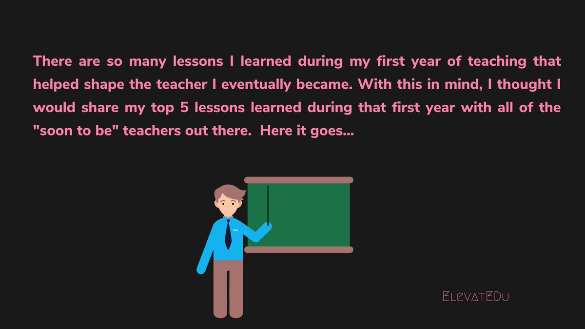 TheElevatEDu_'s tweet photo. #TeachingtipsTuesday
5 lessons learned : My First Year Of Teaching.
#teachingpro
#teachers
#teach
#teaching
#Elevatedu📖
Source material : Kristin From one stop teacher shop https://t.co/1wN6hLTaxG