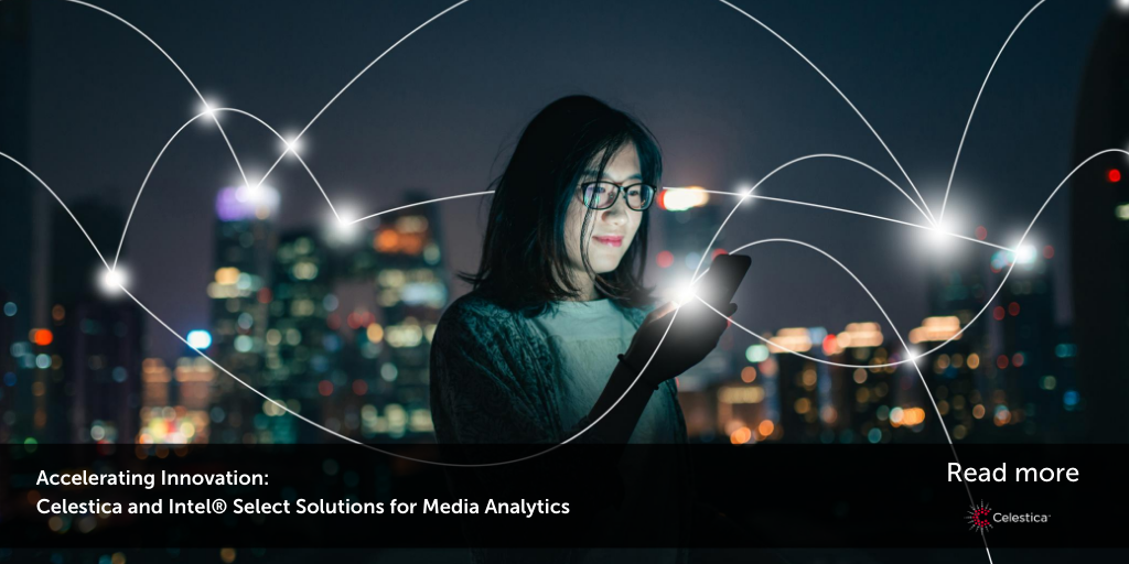 Celestica_Inc's tweet photo. The demands of real-time data analysis and increased bandwidth are met with Celestica’s S2123 Server, verified as Intel® Select Solutions for Media Analytics. #Celestica #VisualCloud #IntelSelectSolutions #MediaAnalytics #Intel
https://t.co/zQsHXMnjI3 https://t.co/ARk4toXtmq