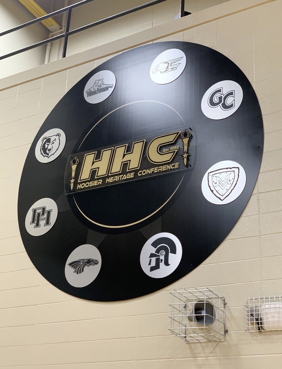 A great alternative to traditional banners, Conference Boards can be designed to any size and shape. Check out this one custom built for <a href="/mvmarauders/">Mt. Vernon Athletics</a> featuring bold matte black, brushed aluminum, and acrylic finishes. #RiseAsOne bit.ly/31mMgF8