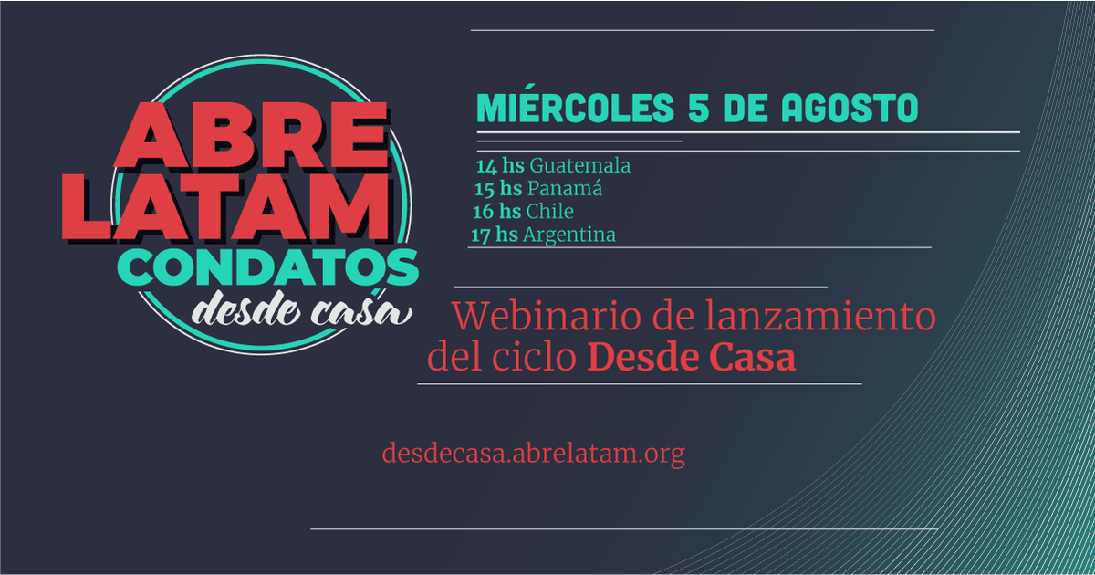 ildalatam's tweet photo. ¡Este año @ABRELATAM y @ConDatosLATAM se viven #desdecasa! Les invitamos a conectarse este miércoles 5 de agosto para conocer nuestra agenda de actividades online de este año. 

Regístrate aquí 👉 https://t.co/mKOHzv0hJ1 https://t.co/o1yreCzOYk