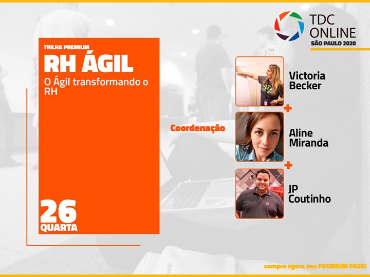 Trazemos novidades: a grade de palestras da Trilha RH Ágil foi publicada! 

Aprendizados, dores e ganhos sobre como o Mindset e os Métodos Ágeis estão transformando a área de RH.

Conheça a Coordenação: <a href="/liligamir/">Aline Garcia</a>, Victoria Becker e <a href="/jpcoutinho/">JP Coutinho</a>

Confira: 
thedevconf.com/tdc/2020/sampa…