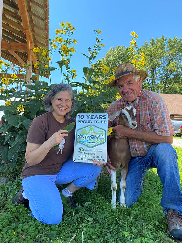 AGreenerWorld's tweet photo. We love celebrating special milestones with our AGW-certified farms, and 10 years of certification is a BIG one! Congrats @PrairieFruits on achieving a decade of #AnimalWelfareApprovedbyAGW certification! https://t.co/8LSs4bB501 https://t.co/GO33XdWfts