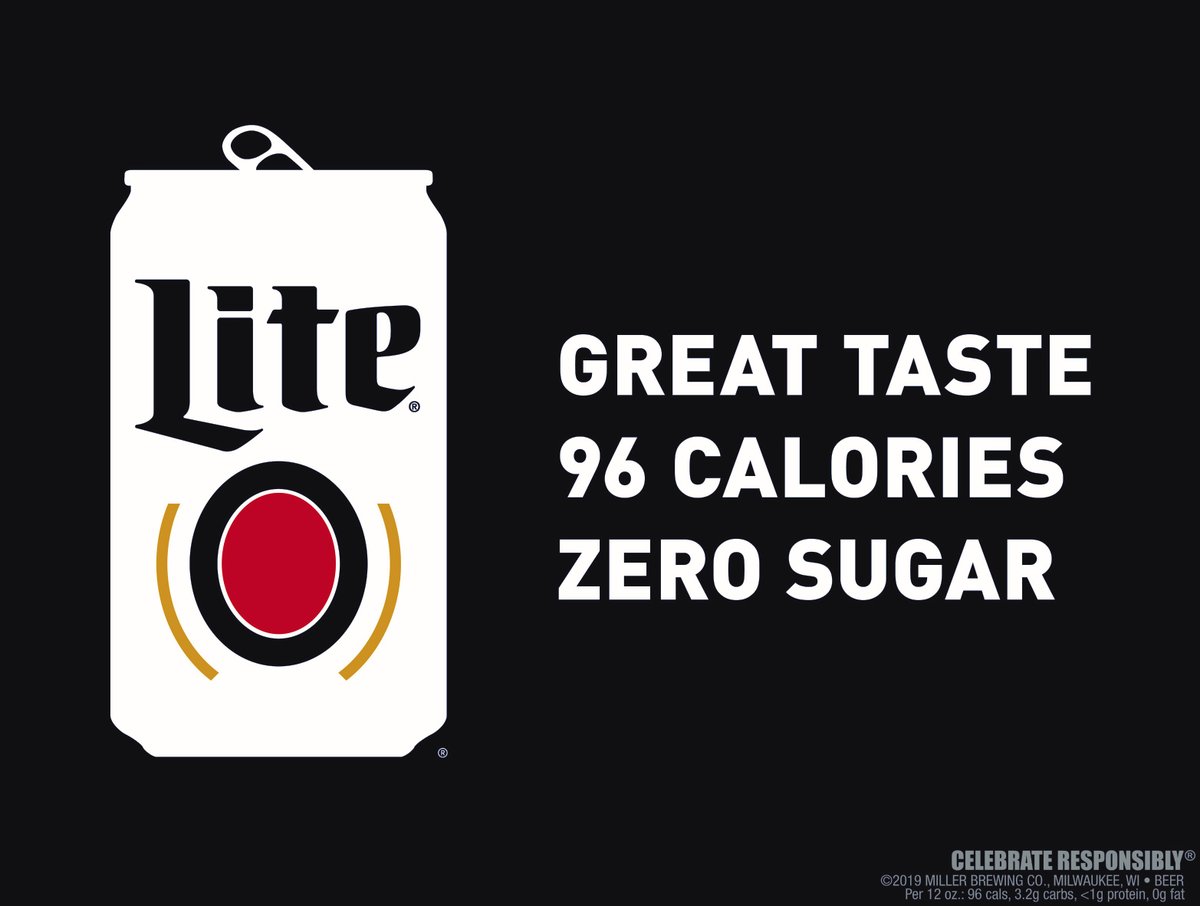 McCraithBev's tweet photo. More taste, fewer calories, and half the carbs! #MillerLite https://t.co/SHdO6zXlmr