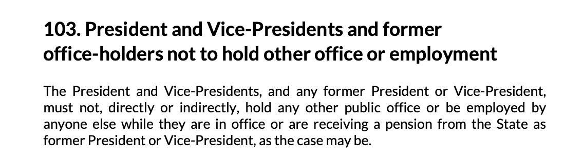 DavidColtart's tweet photo. Mr Mnangagwa in appointing General Chiwenga as Minister of Health whilst he is also Vice President is in breach of section 103 of the Constitution. This is yet another flagrant breach of the Constitution. One wonder what type of legal advice is being given. #ZimbabweanLivesMatter https://t.co/LbPMl5ikPJ
