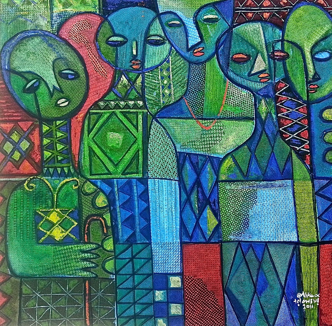 TOLA WEWEHe is a frequent collaborator with Nike Davies-Okundaye. He is a contemporary artist whose art style draws from the Ona symbols of the Yoruba.His works are praised for their originality and uniqueness.  #Tolawewe