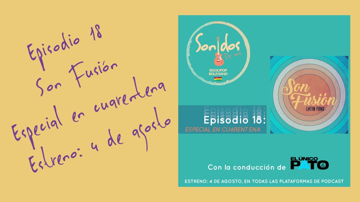 Los paceños <a href="/sonfusion5/">Son Fusión</a> estuvieron haciendo música desde casa, y aprovecharon para colaborar con amigos en varias canciones. 

Nuestro episodio #18 está dedicado a esas colaboraciones en cuarentena, y podrás escucharlo en algunas horas en todas las plataformas de podcasts.