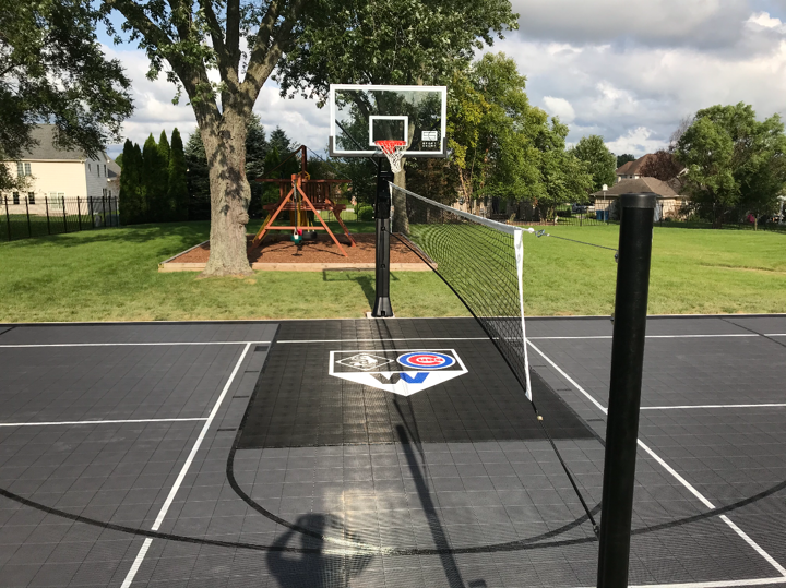 SportCourtMid's tweet photo. “A House Divided” Crew completed this install for some Crosstown Rivals! Congrats to this wonderful family! Can wait to take the rivalry to the court! Excited for the memories they will make in their Backyard Sport Court!! #sportcourt #SportCourtMidwest #BackyardCourt #basketball https://t.co/DEVqV6JiA0