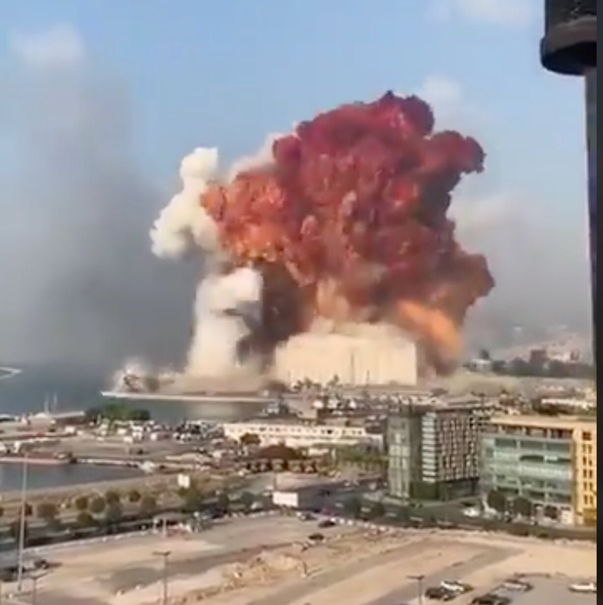 the explosion is clearly next to the water, while the fireworks factory is not, so probably notso what’s the building in front of it?
