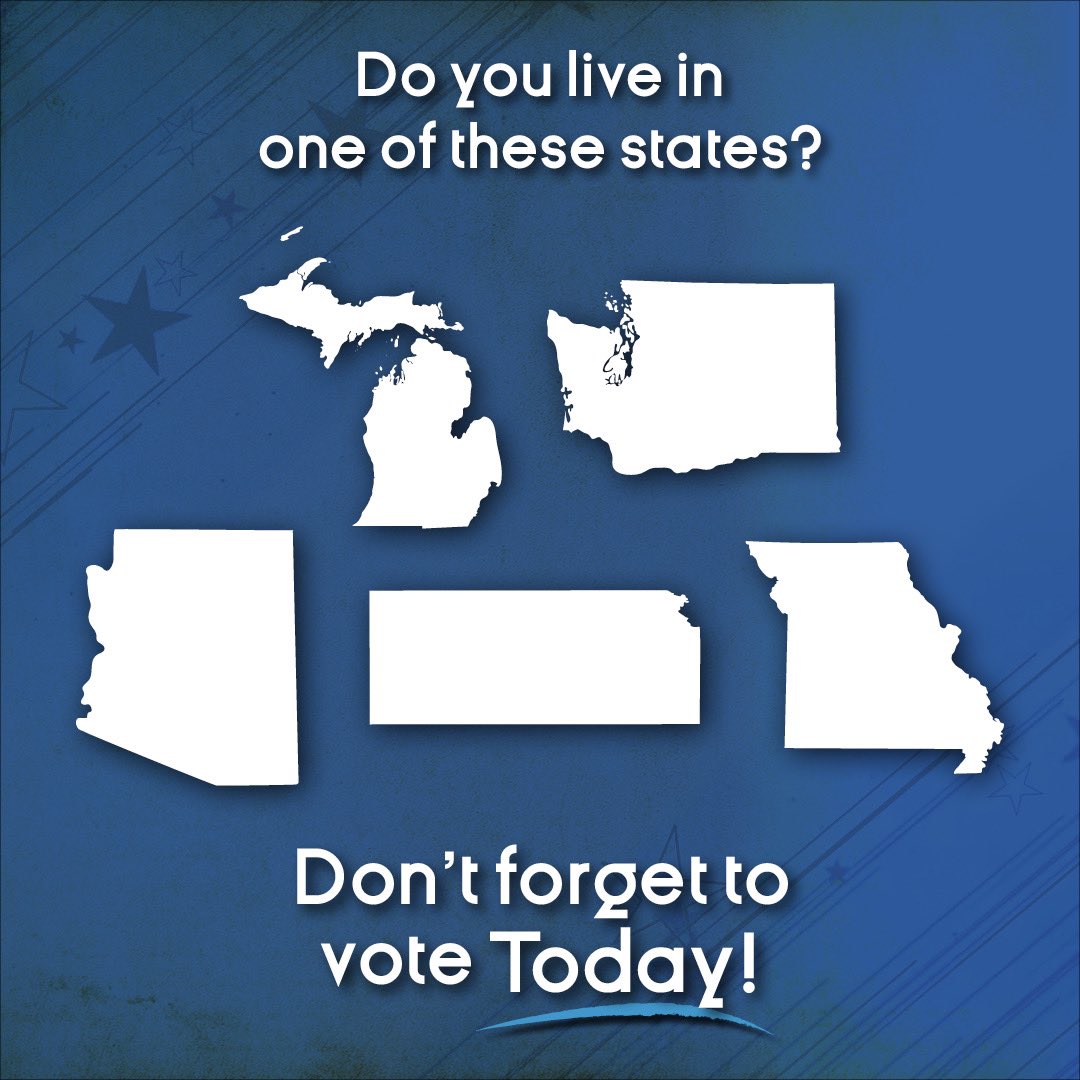 SuperiorBlueStr's tweet photo. Yes it’s #ElectionDay in these states today! Make sure you have voted or sent your ballot in. #EveryVoteEveryElection https://t.co/hLnvaFRHrK