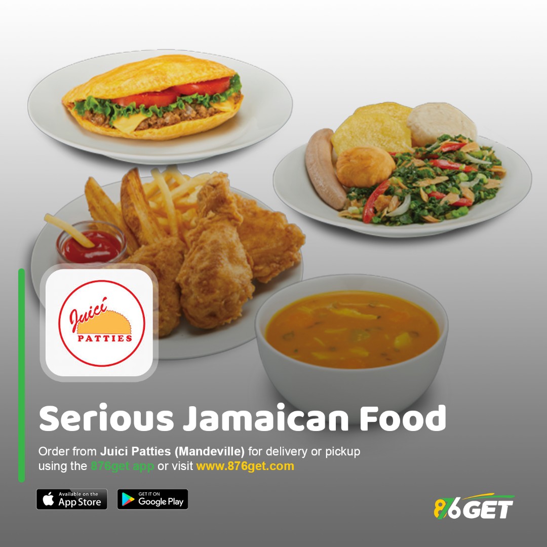 876Get's tweet photo. Feeling for lunch from Juici Patties Mandeville? Dreading the long lines?? Well you can skip the lines by ordering from 876Get and having lunch come to you.

Download the 876Get app and get lunch delivered today...

#876get #getlunch #getdelivery #skipthelines #socialdistancing https://t.co/2t7qDhDYxV