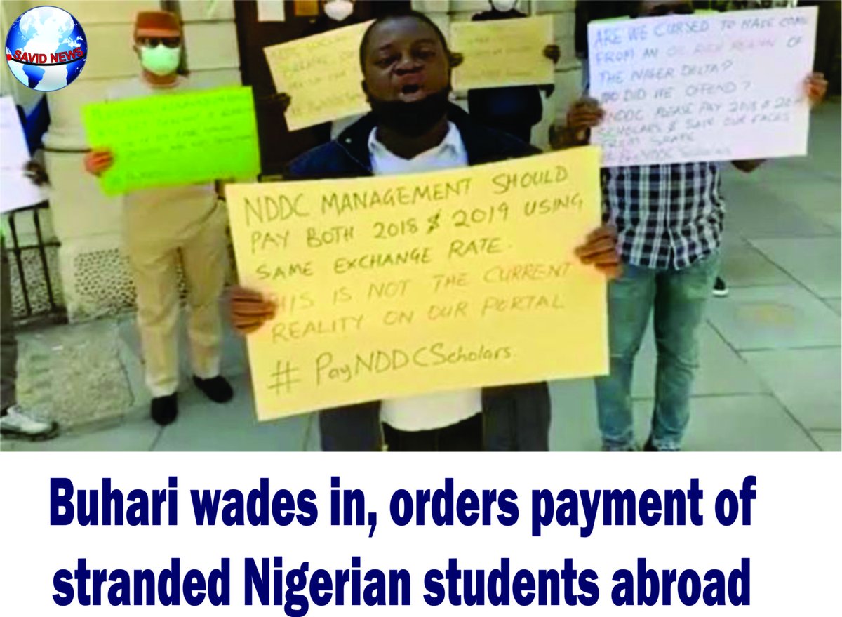Nehemiahdavid07's tweet photo. Buhari wades in, orders payment of stranded Nigerian student abroad 
https://t.co/e6pnAkwdMq https://t.co/2XSZYq5NIa