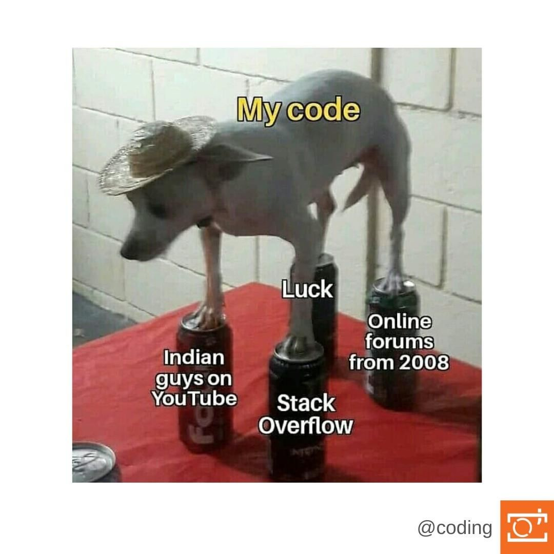 CodePeopleIO's tweet photo. 4 very important pillars 😂

#codepeople #programming #developer #developerlife #webdevelopers #codinglife #coder #dev #developers #webdev #softwaredeveloper #codingjokes #devhumor #programmerhumor https://t.co/thmgNtcdsC