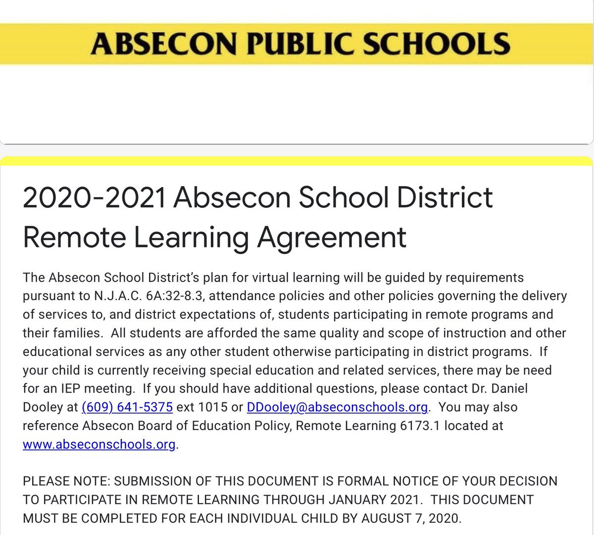 AbseconSchools's tweet image. Visit abseconschools.org to complete the Online Remote Learning Agreement for 2020-2021 by Friday August 7th.