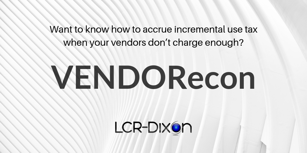 LCRDixon's tweet photo. VENDORecon allows you to automatically balance your invoice when differences arise between your Tax System and your vendor-billed taxes. #Tax https://t.co/AilgLiZiBl https://t.co/4jFw3dwWmD