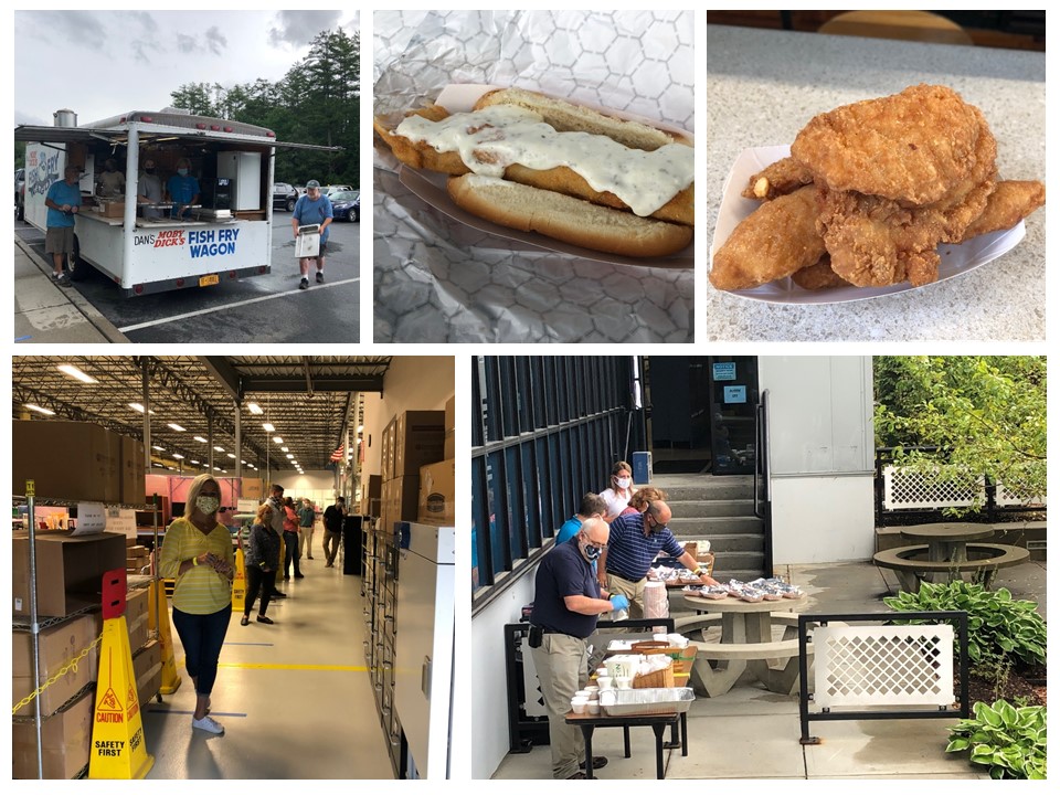 Mack_Molding's tweet image. Neither #rain nor #wind nor a full-blown #tropicalstorm was going to stop Mack and Moby Dick's #FishFry from feeding  the team today! #EmployeePerks #EmployeeAppreciation #Isaias #Yummy #ChickenToo